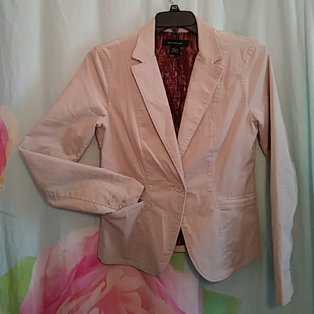Calvin Klein Jeans Tan Lightweight Blazer Jacket